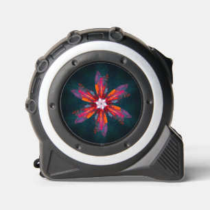 Floral Mandala Flowers Orange Red Blue Abstract Maßband