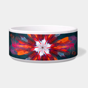 Floral Mandala Flowers Orange Red Blue Abstract Napf
