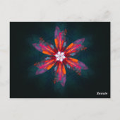 Floral Mandala Flowers Orange Red Blue Abstract Postkarte (Rückseite)