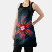 Floral Mandala Flowers Orange Red Blue Abstract Schürze (InSitu)