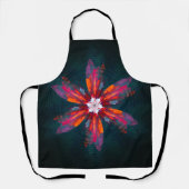 Floral Mandala Flowers Orange Red Blue Abstract Schürze (Vorderseite)