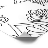 Floral Mandala Geometrisches Muster Erwachsenenfar Poster (Ecke)