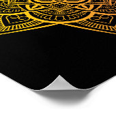 Floral Mandala Gold Orange Kunstdruckerei Poster (Ecke)