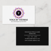 Floral Mandala Logo Monogram Yoga Instructor Visitenkarte (Vorne/Hinten)