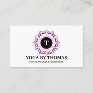 Floral Mandala Logo Monogram Yoga Instructor Visitenkarte
