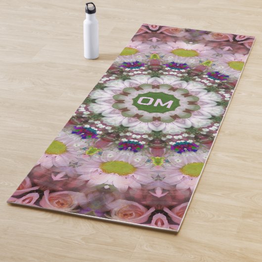 Floral Mandala mit OM Optionaler Text Yogamatte (Beispiel)