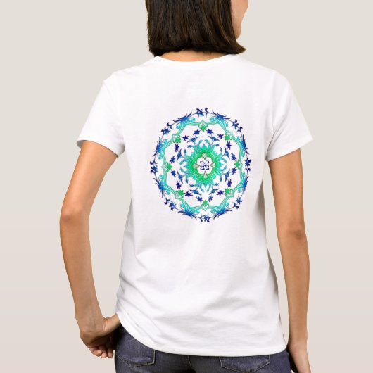 Floral mandala. Monogramm. T-Shirt (Rückseite)
