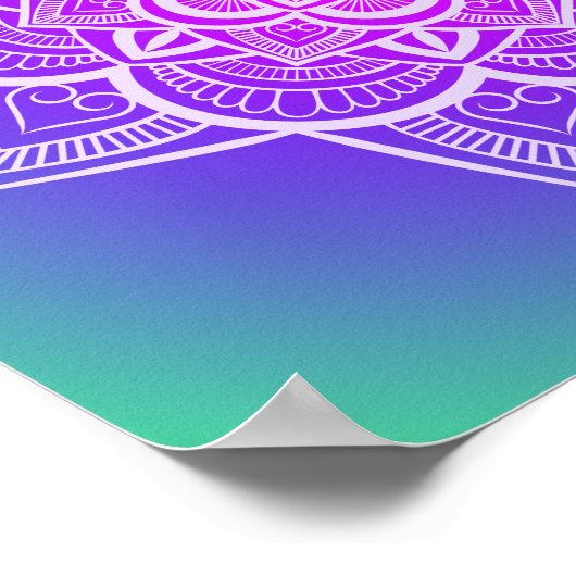 Floral Mandala Multicolor Kunstdrucken Poster (Ecke)