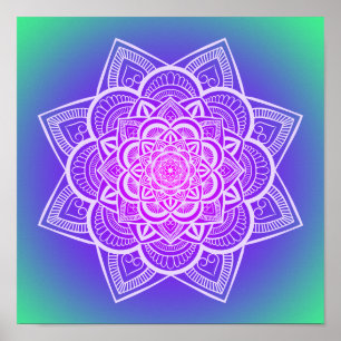 Floral Mandala Multicolor Kunstdruckerei Poster