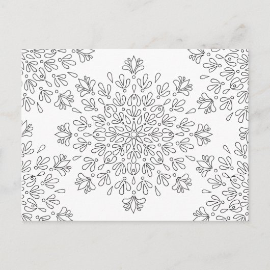 Floral Mandala Muster Erwachsenenfarben Postkarte (Vorderseite)