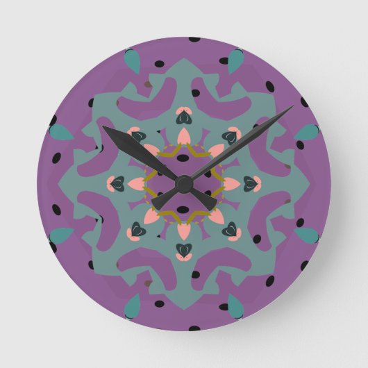 Floral Mandala Runde Wanduhr (Vorderseite)