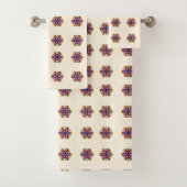 Floral Mandala Seamless Pattern Badhandtuch Set (Insitu)