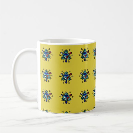 Floral Mandala Seamless Pattern Kaffeetasse (Links)