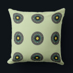 Floral Mandala Seamless Pattern Kissen<br><div class="desc">Experience the perfect blend of modern geometry and cultural artistry. This sophisticated seamless pattern features repeating tribal-inspired mandalas with a vibrant golden center, accented by cyan and pale lime details against a sleek charcoal grey background. The intricate interlocking design creates a mesmerizing visual flow, making it an ideal choice for...</div>