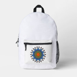 Floral Mandala Seamless Pattern: Sacred Bloom Bedruckter Rucksack