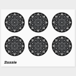 Floral Mandala Template Classic Round Sticker