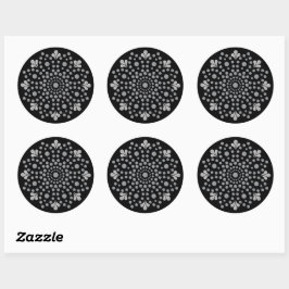 Floral Mandala Template Classic Round Sticker