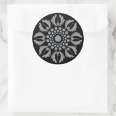 Floral Mandala Template Gray Scale Runder Aufkleber (Tasche)