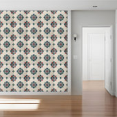 Floral Mandala Tile Aquamarin rot und grün Fliese