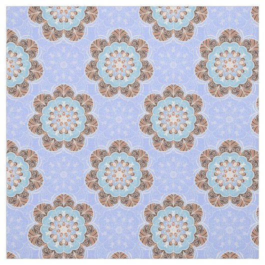 Floral Mandala Tile in Light Blue Stoff (Muster)