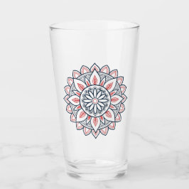 Floral Mandala - Trinkglas-Design Glas