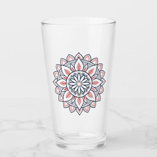 Floral Mandala - Trinkglas-Design Glas (Vorderseite)