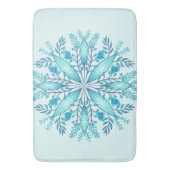 Floral Mandala - Türkis Blue Boho Snowflake Badematte (Vorderseite Vertikal)