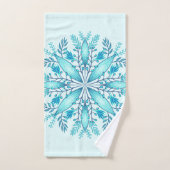 Floral Mandala - Türkis Blue Boho Snowflake Badhandtuch Set (Handtuch)