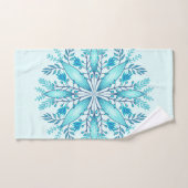 Floral Mandala - Türkis Blue Boho Snowflake Badhandtuch Set (Handtuch)