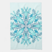 Floral Mandala - Türkis Blue Boho Snowflake Geschirrtuch (Vertikal)
