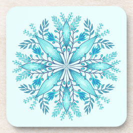 Floral Mandala - Türkis Blue Boho Snowflake Getränkeuntersetzer