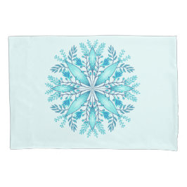 Floral Mandala - Türkis Blue Boho Snowflake Kissenbezug