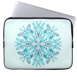 Floral Mandala - Türkis Blue Boho Snowflake Laptopschutzhülle