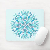 Floral Mandala - Türkis Blue Boho Snowflake Mousepad (Mit Mouse)