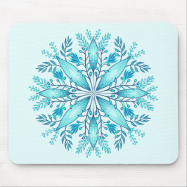 Floral Mandala - Türkis Blue Boho Snowflake Mousepad