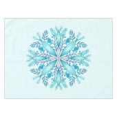 Floral Mandala - Türkis Blue Boho Snowflake Tischdecke (Vorderseite (Horizontal))