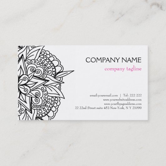 Floral Mandala Visitenkarte (Rückseite)