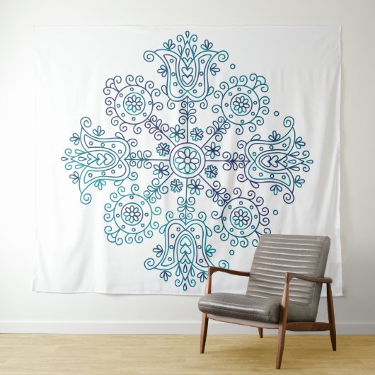Floral Mandala Wandteppich (Beispiel (Horizontal))