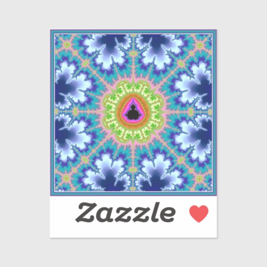 Floral Mandelbrot Fraktal Aufkleber (Blatt)