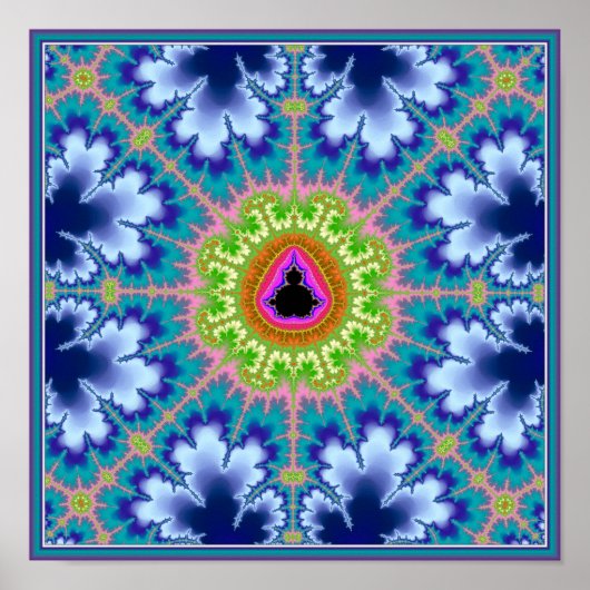 Floral Mandelbrot Fraktal Poster (Vorne)