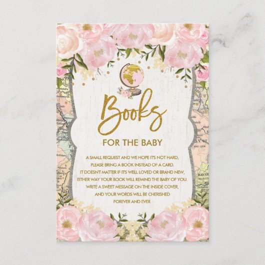 Floral Map Reiseabenteuerbücher für Baby Girl Begleitkarte (Vorderseite)