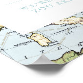 Floral Map Reisethema Brautparty Begrüßungszeichen Poster (Ecke)