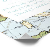 Floral Map Travel Theme Gästebuchunterschrift Poster (Ecke)