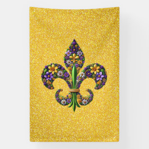 Floral Mardi Gras Lilie Banner