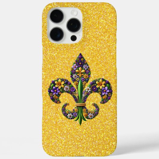 Floral Mardi Gras Lilie Case-Mate iPhone Hülle (Rückseite)