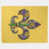 Floral Mardi Gras Lilie Fleecedecke (Vorderseite (Horizontal))