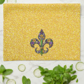 Floral Mardi Gras Lilie Geschirrtuch (Gefaltet)