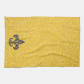 Floral Mardi Gras Lilie Geschirrtuch (Horizontal)