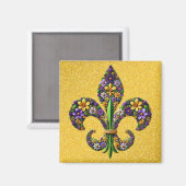 Floral Mardi Gras Lilie Magnet (Vorderseite/Rückseite)