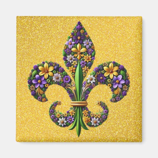 Floral Mardi Gras Lilie Magnet (Vorne)